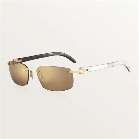 cartier white buff sunglasses